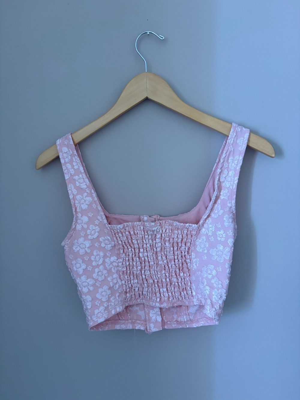 Wild Fable Corset Top Women’s XS Pink Floral Cropped Sleeveless Textured - Picture 4 of 4